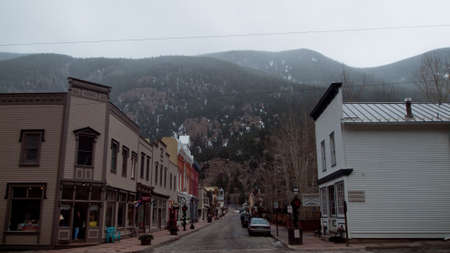 Winter on Main Street of Georgetown, Colorado.のeditorial素材
