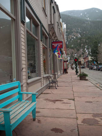Winter on Main Street of Georgetown, Colorado.のeditorial素材
