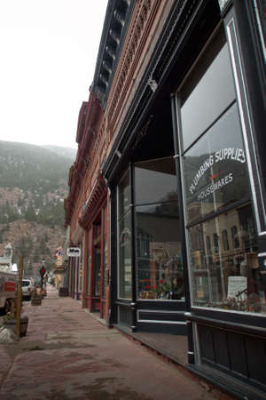 Winter on Main Street of Georgetown, Colorado.のeditorial素材
