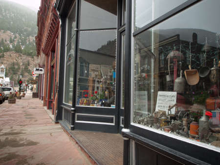 Winter on Main Street of Georgetown, Colorado.のeditorial素材