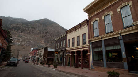 Winter on Main Street of Georgetown, Colorado.のeditorial素材