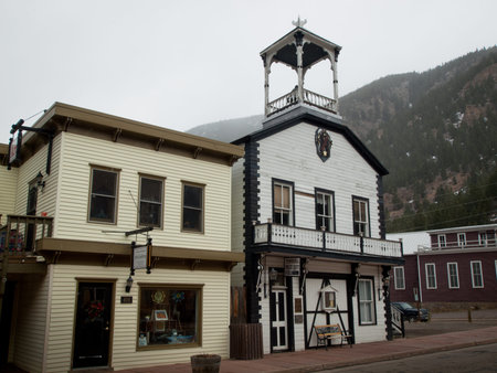 Winter on Main Street of Georgetown, Colorado.