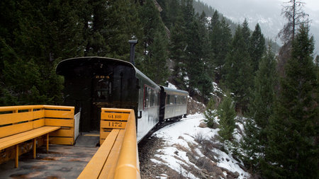Historic Colorado Georgetown Loop Railroad in Georgetown, Colorado.のeditorial素材