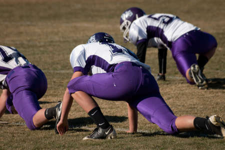 High school football game Simla vs. Elbert at Simla, Colorado.のeditorial素材