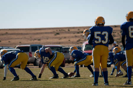 High school football game Simla vs. Elbert at Simla, Colorado.のeditorial素材