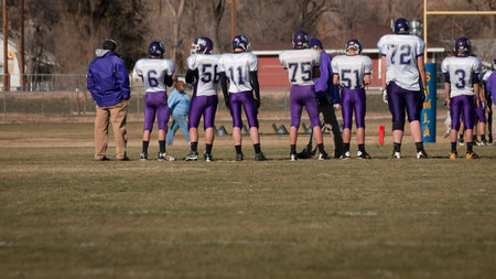 High school football game Simla vs. Elbert at Simla, Colorado.のeditorial素材