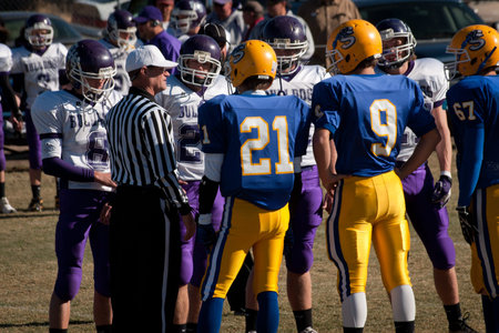 High school football game Simla vs. Elbert at Simla, Colorado.のeditorial素材