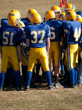 High school football game Simla vs. Elbert at Simla, Colorado.のeditorial素材