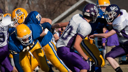 High school football game Simla vs. Elbert at Simla, Colorado.のeditorial素材