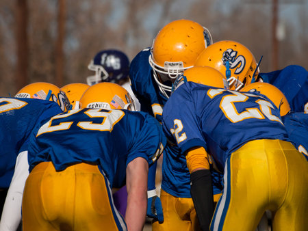 High school football game Simla vs. Elbert at Simla, Colorado.のeditorial素材