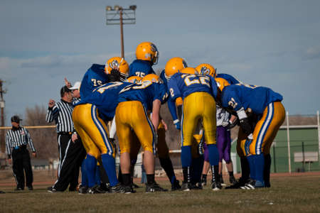 High school football game Simla vs. Elbert at Simla, Colorado.のeditorial素材
