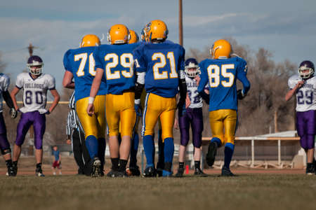 High school football game Simla vs. Elbert at Simla, Colorado.のeditorial素材