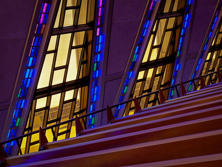 Interior of Air Force Chapel in Colorado Springs, Colorado.のeditorial素材
