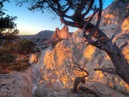 Sunrise at Garden of the Gods Rock Formation in Colorado.の写真素材