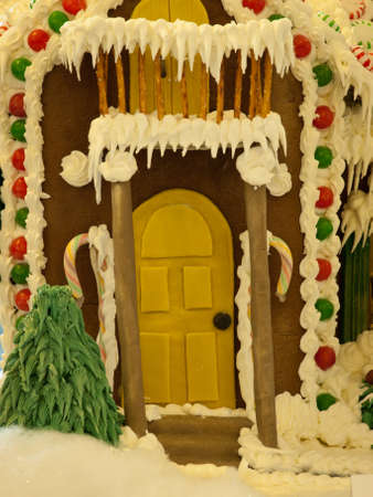 Gingerbread house in  historical Broadmoor Hotel during the White Lights ceremony.の写真素材
