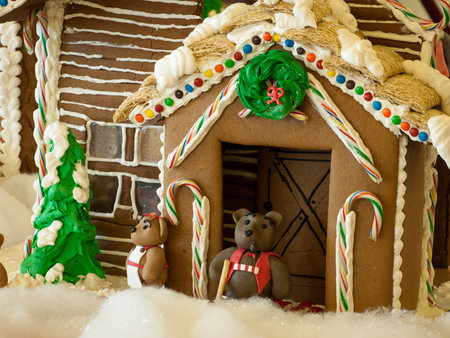 Gingerbread house in  historical Broadmoor Hotel during the White Lights ceremony.