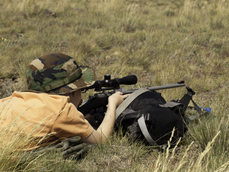 A father and scouting area for big game hunt. Image taken in Colorado.