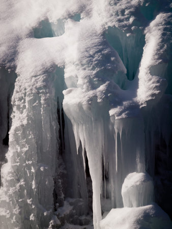 Icicles of Ice Park in Ouray, Colorado.