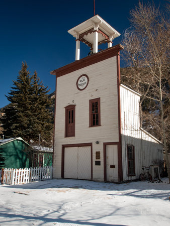 Winter in downtown of Georgetown, Colorado.のeditorial素材