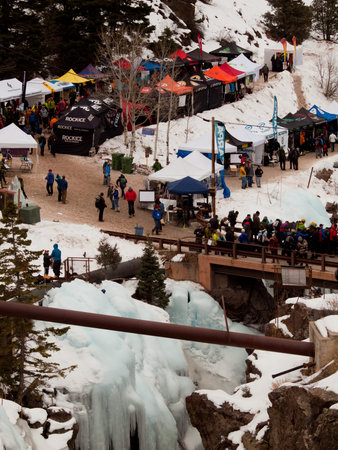 Annual Ice Climbing festival in Ouray, Colorado.のeditorial素材