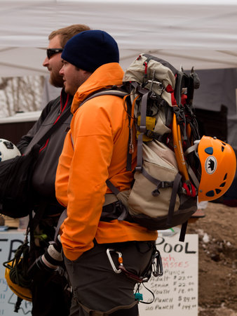 Ice climbers at the annual Ice Festival in Ouray, Colorado.のeditorial素材