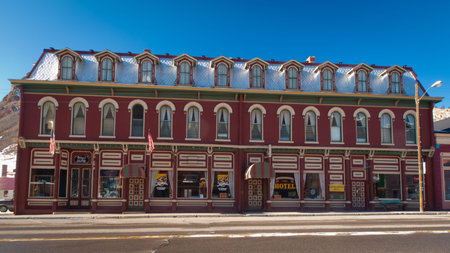 A view of town Silverton in winter.のeditorial素材