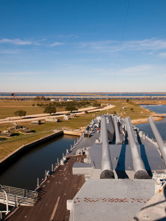 Battleship of US Navy at the museum in Mobile, AL.のeditorial素材