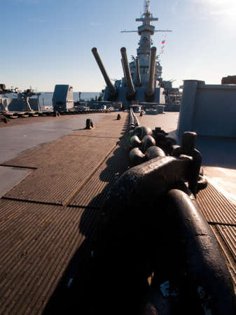 Battleship of US Navy at the museum in Mobile, AL.のeditorial素材