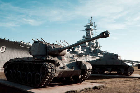 Old tank in a museum in Mobile, AL.のeditorial素材