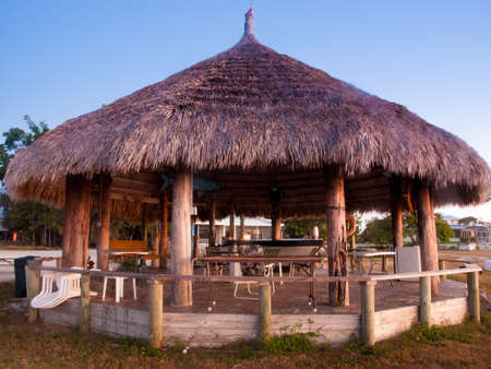 Tiki on East side of Chokoloskee Island.のeditorial素材