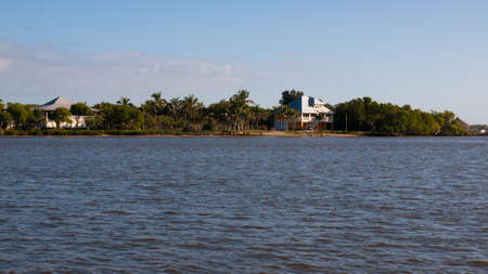 A view of the Chokoloskee Island from water.の写真素材