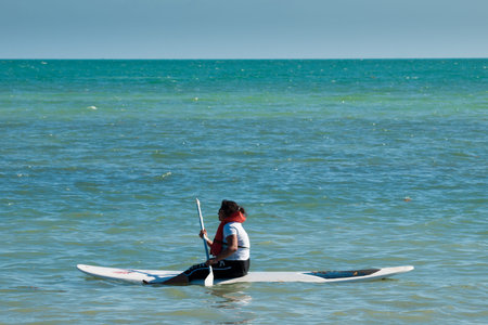Recreational sport on Smathers Beach at Key West, Florida.