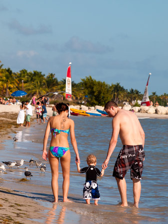 Smathers Beach on Key West, Florida.のeditorial素材