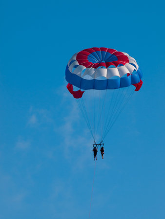 Fun parasailing on Key West, Florida.の写真素材