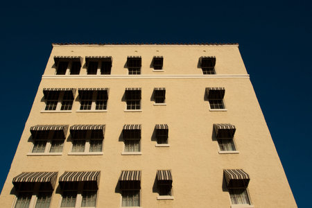 Windows of apartment building on Key West, Florida.のeditorial素材