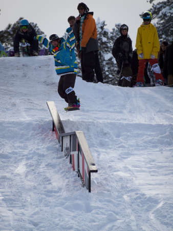 Winter sports at Evergreen lake in Evergreen, Colorado.のeditorial素材