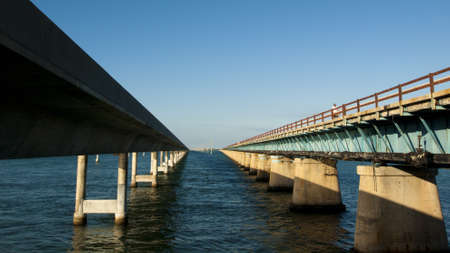 The Seven Mile Bridge is a famous bridge in the Florida Keys.のeditorial素材
