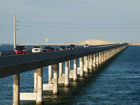 The Seven Mile Bridge is a famous bridge in the Florida Keys.のeditorial素材