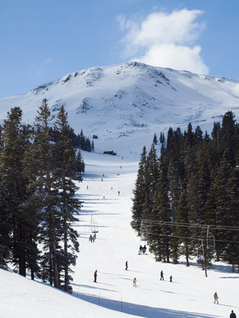 Skiing at Loveland Basin, Colorado.