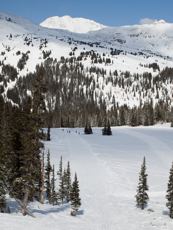 Skiing at Loveland Basin, Colorado.