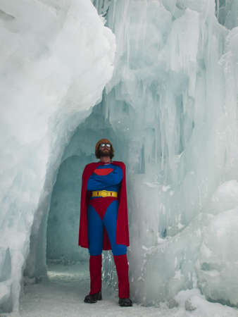 Superman in his Fortress of Solitude.の写真素材