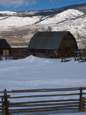 Old barn on farm in Colorado.