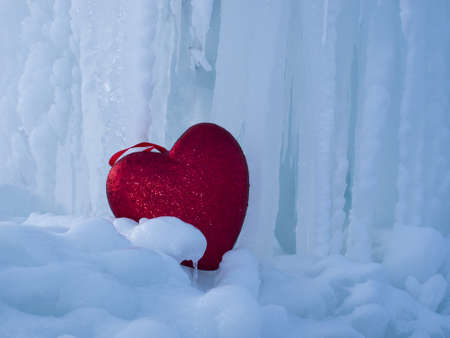 Cold heart on ice formation in Ice Castle.の写真素材