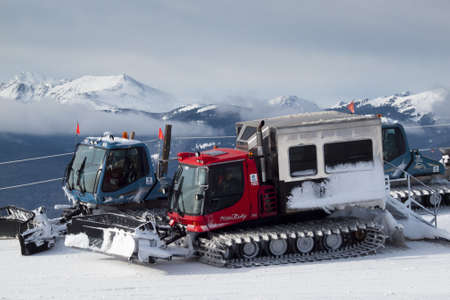 Snowplow at the top of Vail ski resort, Colorado.のeditorial素材