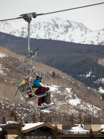 Ski lift in Vail Ski Resort, Colorado.のeditorial素材