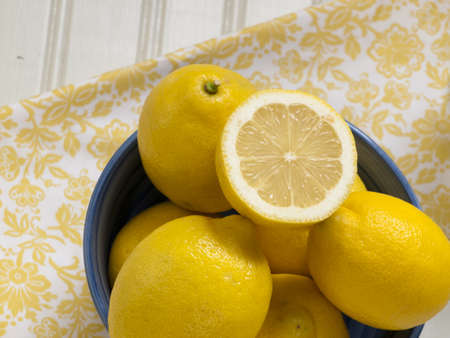 Group of yellow fresh lemons.の写真素材