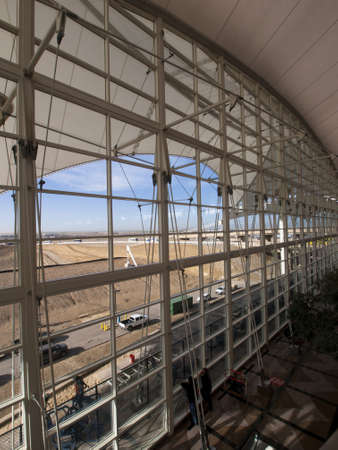 Modern architecture at the Denver International Airport, Colorado.のeditorial素材