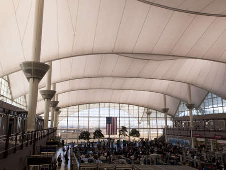 Modern architecture at the Denver International Airport, Colorado.のeditorial素材