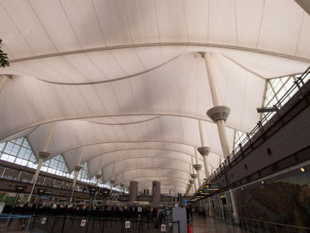 Modern architecture at the Denver International Airport, Colorado.のeditorial素材
