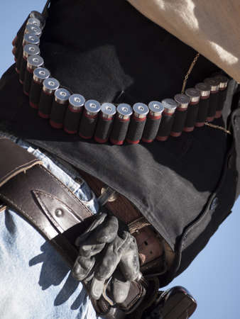 Cowboy Action Shooting Club. The firearms used are based on those which existed in the 19th century American West, i.e. lever action rifle, single action revolver, and shotgun.のeditorial素材